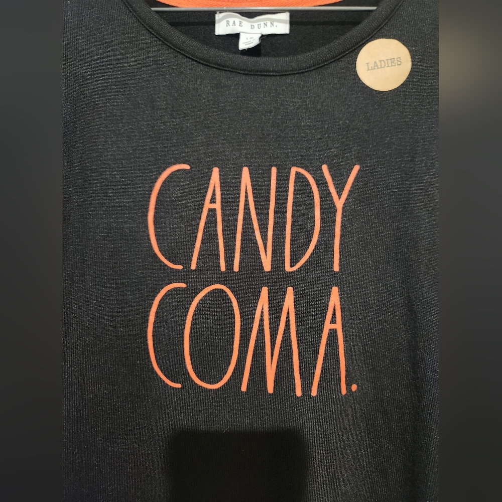 Rae Dunn Halloween Candy Coma Long Sleeve Crewneck Shirt Womens Large - Picture 6 of 6